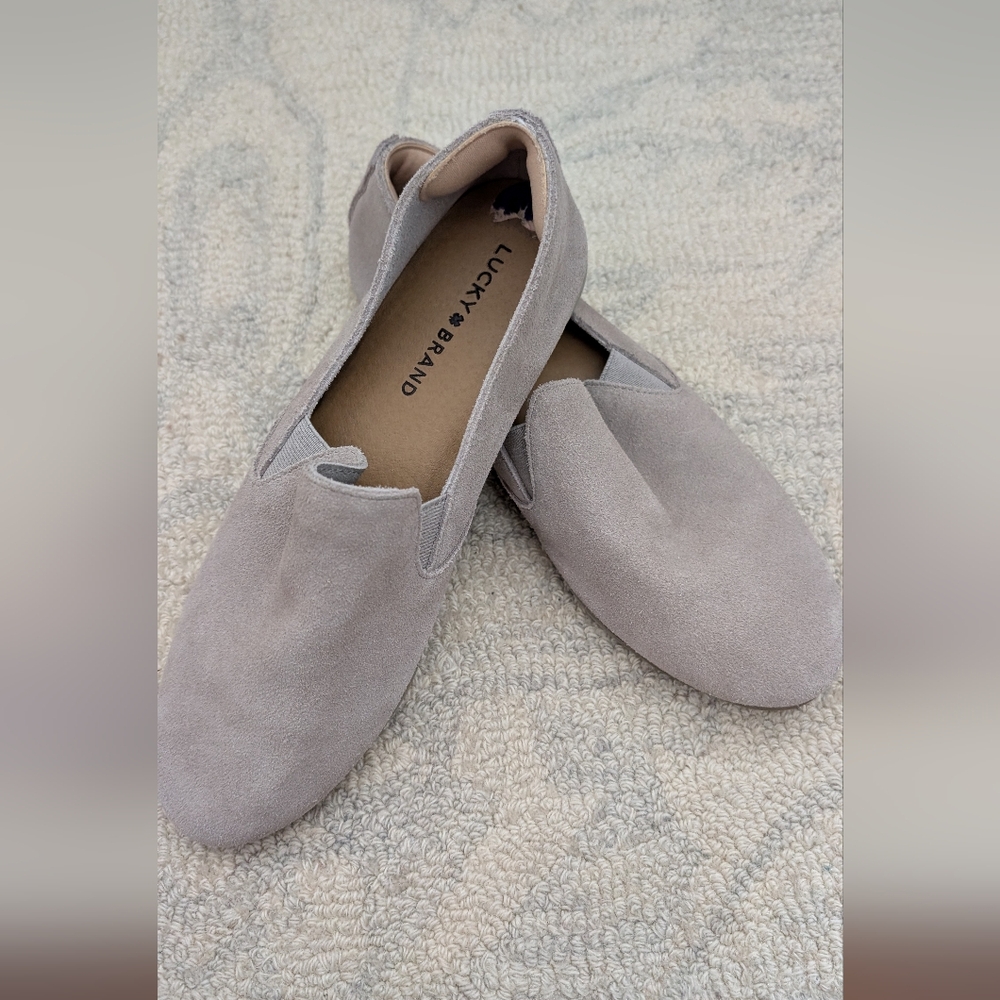 Lucky Brand Women's Suede Gray Flats